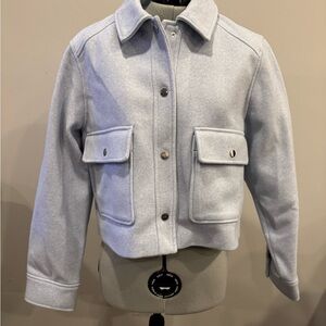 Zara Light Blue Soft Fleece Jacket Women’s Large NWT